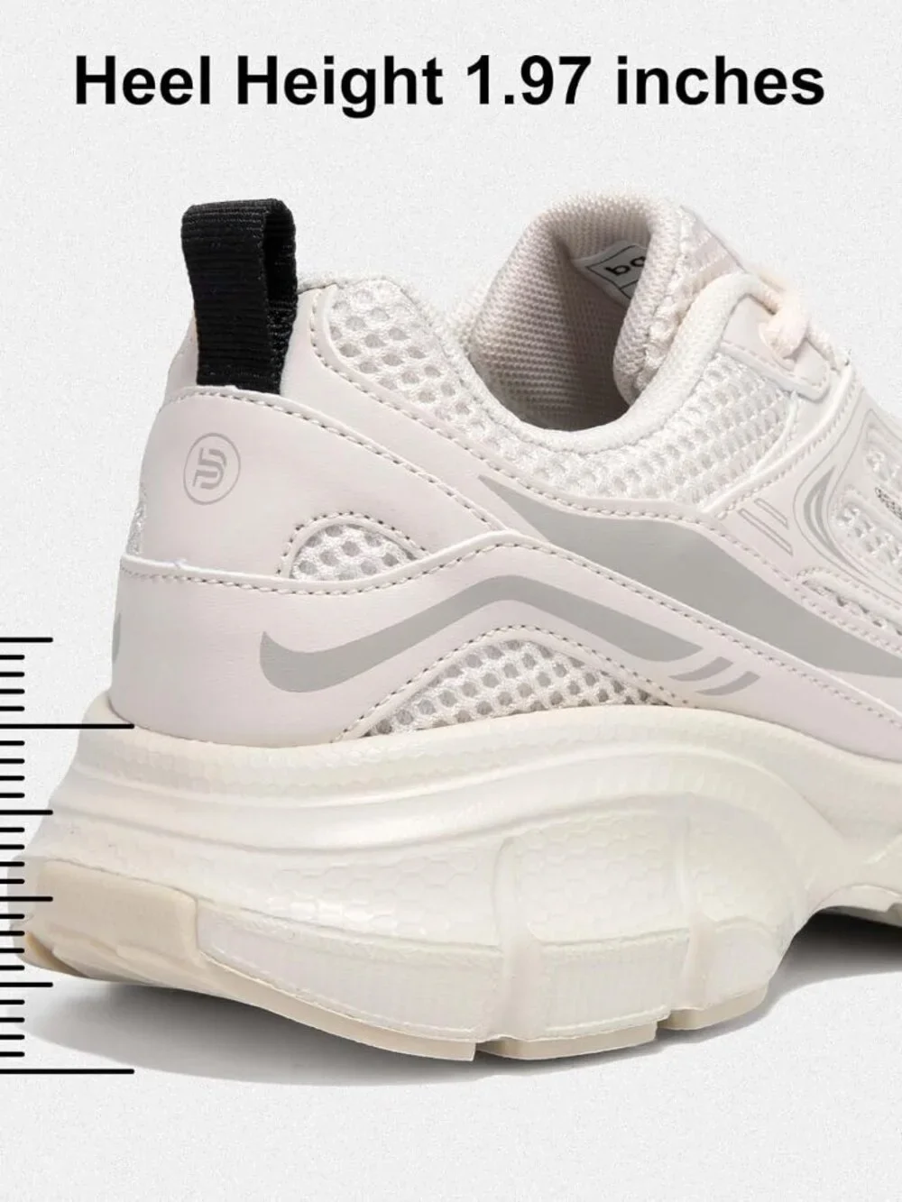 Women's Beige Chunky Fashion Sneakers Casual Sports Shoes Mesh Athletic